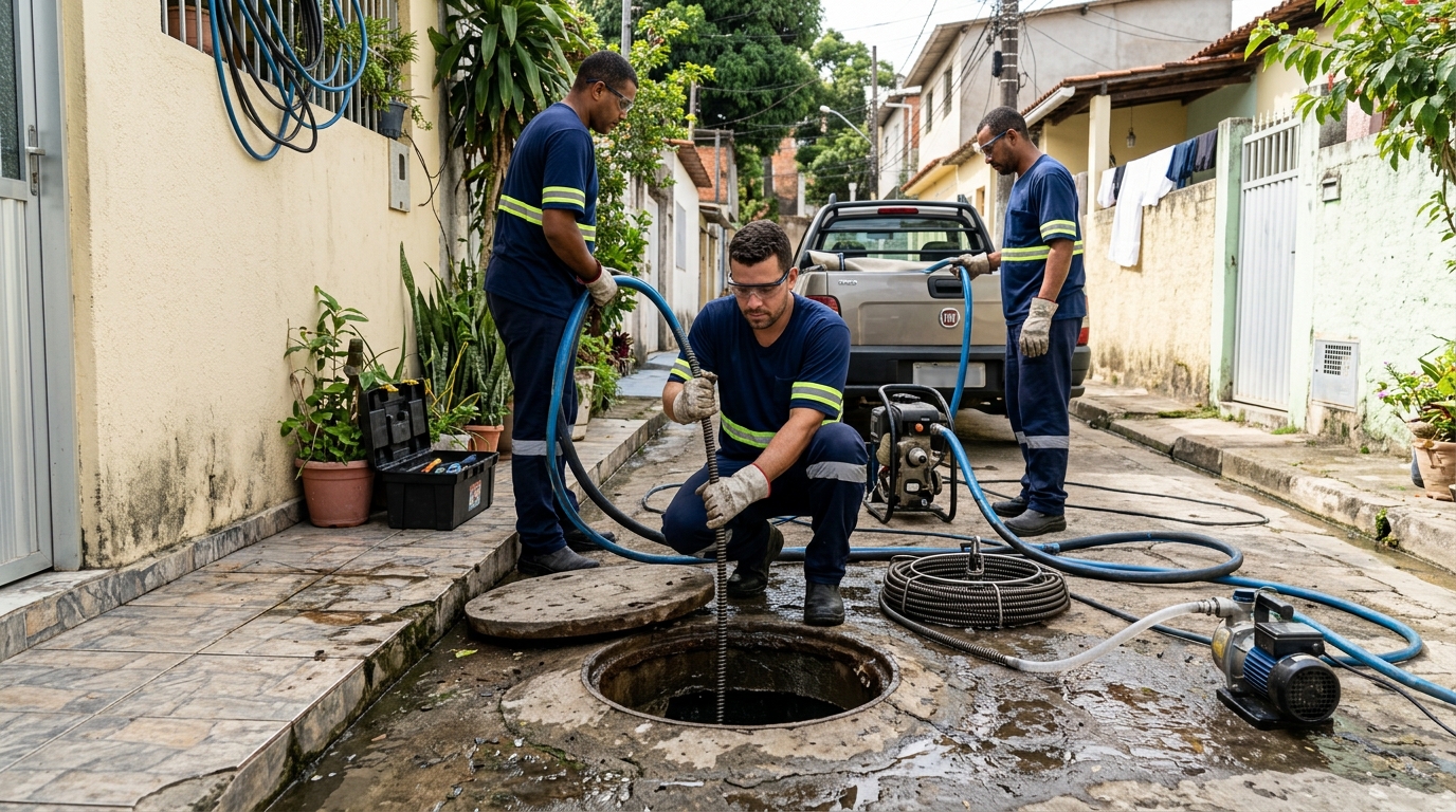 Desentupimento de esgoto com hidrojateamento em Manaus-AM